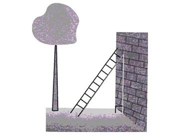 Ladder against wall diagram